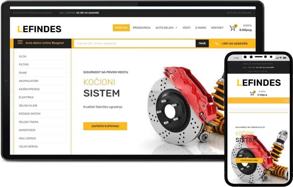 Auto delovi Novi BeogradProdavnica auto delova Novi Beograd Lefindes